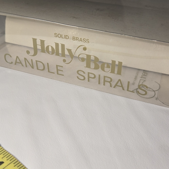 Candle Stick Holders Silver Leaves And Tiny Brass Jingle Bell Spirals NIB 6" - Picture 5 of 10
